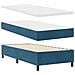 Letto a Molle con Materasso e Panchina Blu Scuro 90x190 cm in Velluto - Foto miniatura 3