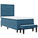 Letto a Molle con Materasso e Panchina Blu Scuro 90x190 cm in Velluto - Foto miniatura 8