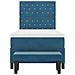 Letto a Molle con Materasso e Panchina Blu Scuro 90x190 cm in Velluto - Foto miniatura 9
