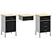 Set di mobili da lavoro a 3 pezzi e tavolo Nero in legno ingegnerizzato e acciaio - Foto miniatura 5