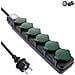 16496T prolunghe e multiple 10 m 6 presa (e) AC Interno /esterno Nero, Verde - Foto miniatura 1