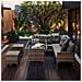 Set Da Giardino In Polyrattan, Per 7 Persone, Con Divano, Tavolo, Sgabello E Cuscini, Rivestimento In Tessuto Sfoderabile E Lavabile, Grigio - Foto miniatura 4