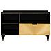 Mobile TV Nero e Oro 80 x 33 x 46 cm legno massello di mango - Foto miniatura 3