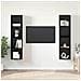 Mobile TV 2 pcs Nero 37 x 37 x 142.5 cm Legno multistrato - Foto miniatura 2