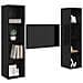Mobile TV 2 pcs Nero 37 x 37 x 142.5 cm Legno multistrato - Foto miniatura 3