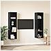 Mobile TV 2 pcs Nero 37 x 37 x 142.5 cm Legno multistrato - Foto miniatura 4