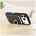 Custodia Nera In Pelle Pu Con Anello E Porta Carte Magnetico Compatibile Con Iphone 17 - Foto miniatura 2