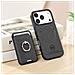 Custodia Nera In Pelle Pu Con Anello E Porta Carte Magnetico Compatibile Con Iphone 17 - Foto miniatura 5