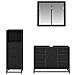 Set di mobili per il bagno 3 pcs Rovere Nero Legno multistrato - Foto miniatura 9