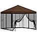 Gazebo da giardino con pareti laterali 3 x 3 m Marrone - Foto miniatura 1