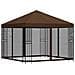 Gazebo da giardino con pareti laterali 3 x 3 m Marrone - Foto miniatura 3