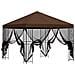 Gazebo da giardino con pareti laterali 3 x 3 m Marrone - Foto miniatura 4