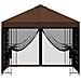 Gazebo da giardino con pareti laterali 3 x 3 m Marrone - Foto miniatura 5