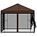 Gazebo da giardino con pareti laterali 3 x 3 m Marrone - Foto miniatura 6