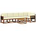 Set di divani da esterno 7 pcs Naturale e Crema Poliestere - Foto miniatura 1