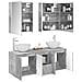 Set di Armadi da Bagno 5 pcs Grigio Cemento 53 x 15,5 x 70 cm - Foto miniatura 3