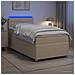 Letto box spring con materasso Crema 100 x 200 cm Tessuto - Foto miniatura 2