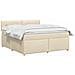 Letto box spring con materasso Crema 140 x 190 cm Tessuto - Foto miniatura 3