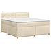 Letto box spring con materasso Crema 140 x 190 cm Tessuto - Foto miniatura 1