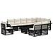 Set Divano da Giardino 11 pz Nero e Bianco Crema polyrattan - Foto miniatura 1