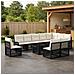 Set Divano da Giardino 11 pz Nero e Bianco Crema polyrattan - Foto miniatura 6