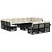 Set Divano da Giardino 14 pz Nero e Bianco Crema polyrattan - Foto miniatura 1