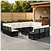 Set Divano da Giardino 14 pz Nero e Bianco Crema polyrattan - Foto miniatura 10
