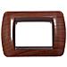1 Placca Muro 3 Posti Moduli Legno Radica Compatibile Tipo Bticino Living - Foto miniatura 1