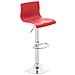 Sgabello Alto Hoover in Polipropilene E Metallo I Sgabello Bar Design Regolabile 59-80 CM I Sedia Sgabello Girevole 360°con Schienale Rosso - Foto miniatura 1