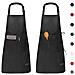 2 Confezioni Grembiule Da Cucina Impermeabile Regolabile Chef Grembiule Con Tasche Per La Casa Ristorante Artigianato Giardino Barbecue Scuola Coffee House Grembiule Uomo Donna - Foto miniatura 1