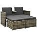 Set Divani da Giardino 3 pz con Cuscini in Polyrattan Grigio - Foto miniatura 1