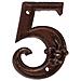 Numero Civico 5 11,8 X 8 Cm Ghisa Marrone Scuro - Foto miniatura 1