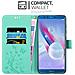Cadorabo Custodia Compatibile Con Honor 9 Lite In Turchese Fiore - Coperchio Protettivo In Design Floreale Con Chiusura Magnetica, Funzione Stand E Slot Per Carte - Foto miniatura 2