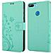 Cadorabo Custodia Compatibile Con Honor 9 Lite In Turchese Fiore - Coperchio Protettivo In Design Floreale Con Chiusura Magnetica, Funzione Stand E Slot Per Carte - Foto miniatura 7