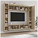 Set Mobili Porta TV 8pz Rovere Sonoma in Legno Multistrato - Foto miniatura 3