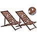Set Di 2 Sedie A Sdraio Legno Acacia Scuro Motivo Papaveri Rosso E Bianco Anzio - Foto miniatura 5