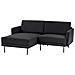 Divano Angolare 2 Posti Breda Tessuto Nero Lato Destro - Foto miniatura 3