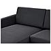 Divano Angolare 2 Posti Breda Tessuto Nero Lato Destro - Foto miniatura 6