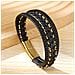 Elegante Bracciale Da Uomo Intrecciato Nero E Oro - Fatto A Mano - Foto miniatura 2