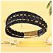 Elegante Bracciale Da Uomo Intrecciato Nero E Oro - Fatto A Mano - Foto miniatura 3
