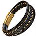 Elegante Bracciale Da Uomo Intrecciato Nero E Oro - Fatto A Mano - Foto miniatura 1