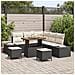 Set di Divano da Giardino 8 Pezzi con Cuscini Nero Poly Rattan Acacia, Divano da Giardino a 2 Posti con Spazio di Stoccaggio e Cuscini Nero Poly Rattan, Set da Pranzo Giardino 3 Pezzi con Cuscini Nero Poly Rattan Acacia - Foto miniatura 2