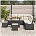 Set di Divano da Giardino 8 Pezzi con Cuscini Nero Poly Rattan Acacia, Divano da Giardino a 2 Posti con Spazio di Stoccaggio e Cuscini Nero Poly Rattan, Set da Pranzo Giardino 3 Pezzi con Cuscini Nero Poly Rattan Acacia - Foto miniatura 3