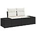 Set di Divano da Giardino 8 Pezzi con Cuscini Nero Poly Rattan Acacia, Divano da Giardino a 2 Posti con Spazio di Stoccaggio e Cuscini Nero Poly Rattan, Set da Pranzo Giardino 3 Pezzi con Cuscini Nero Poly Rattan Acacia - Foto miniatura 4