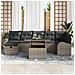 Set Divano da Giardino da 8 Pezzi con Cuscini Grigio Rattan Artificiale - Foto miniatura 3