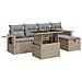 Set Divano da Giardino 6 pz con Cuscini Beige in Polyrattan - Foto miniatura 1
