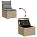 Set Divano da Giardino 6 pz con Cuscini Beige in Polyrattan - Foto miniatura 8