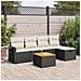 Set Divano da Giardino 6 pz con Cuscini Nero in Polyrattan - Foto miniatura 2
