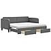 Divano Letto Estraibile Cassetti Grigio Scuro 90x190cm Tessuto - Foto miniatura 1