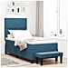 Letto a molle con materasso e panchina blu scuro 90x190 cm velluto - Foto miniatura 2